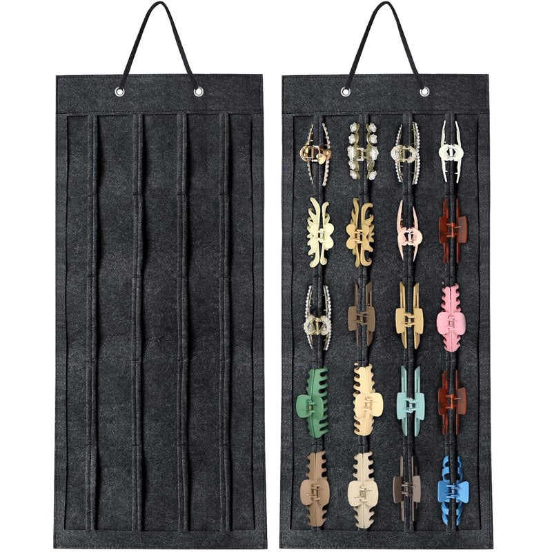 SMUK Hair Claw Clip Holder for Girls, Hanging Claw Clips Storage Organizer for Women, Hair Clip Stand Holder for Wall, Door, Closet, Big Claw Clip Display for Teen Girls - Image 1